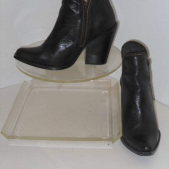 JEFFREY CAMPBELL BROWN POINTED TOE LEATHER ANKLE BOOTS SIZE (37) OR US SIZE 6.5 - Picture 5 of 9